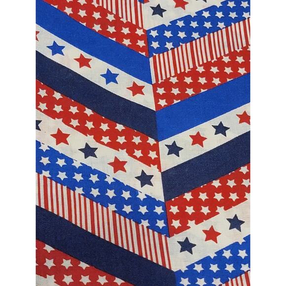 Patriotic Red White Blue Chevron Stars Stripes Cotton Fabric New - Picture 2 of 3